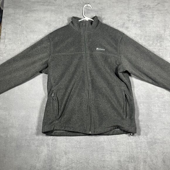 Columbia Jacket Men's Large Gray Fleece Performance Pockets Long Sleeve Full Zip - Picture 1 of 7